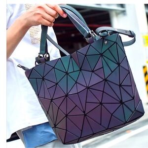 Luminous Reflective Geometric Tote Bag